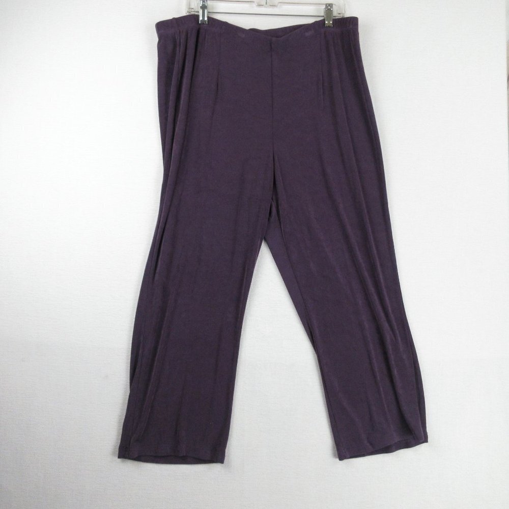 Chico's Travelers Size 3R Slinky Slacks Size XL Purple Packable Dress Pants